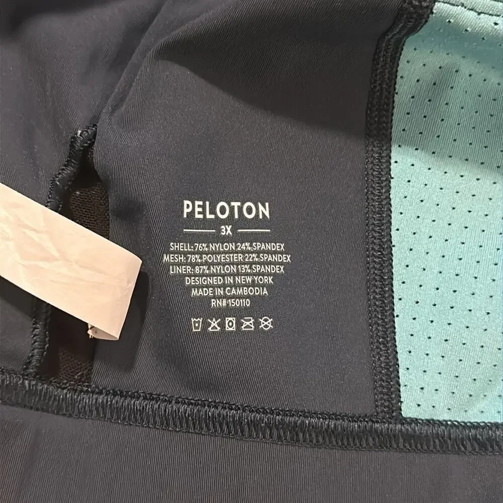 Peloton Renewed Control Color Block Mesh Back Sports Bra Navy Blue‎ Size 3X